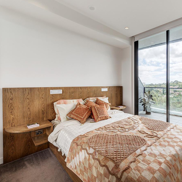 American Oak bedhead and bedside tables